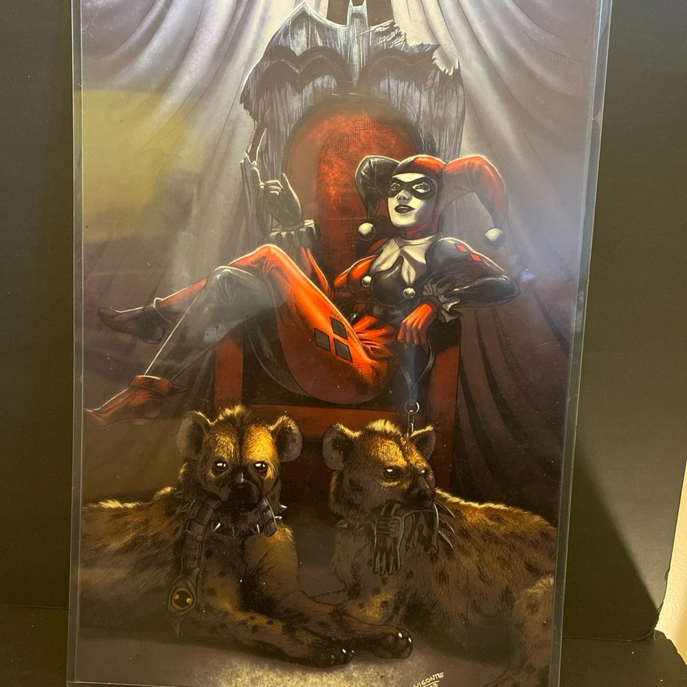 Harley Quinn Throne Of Mayhem Original Art Print Signed 2013 Plastic Sleeve